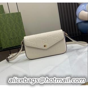 Well Crafted Gucci GG Leather Super Mini Shoulder Bag 772794 White/Black 2024