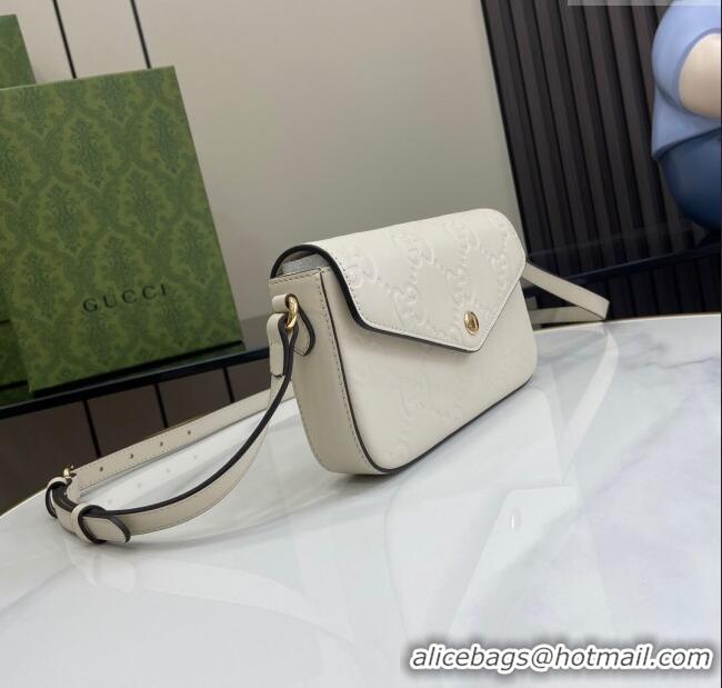 Well Crafted Gucci GG Leather Super Mini Shoulder Bag 772794 White/Black 2024