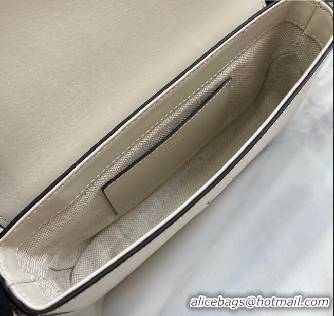 Well Crafted Gucci GG Leather Super Mini Shoulder Bag 772794 White/Black 2024