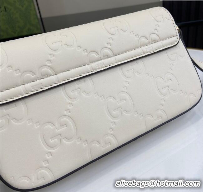 Well Crafted Gucci GG Leather Super Mini Shoulder Bag 772794 White/Black 2024