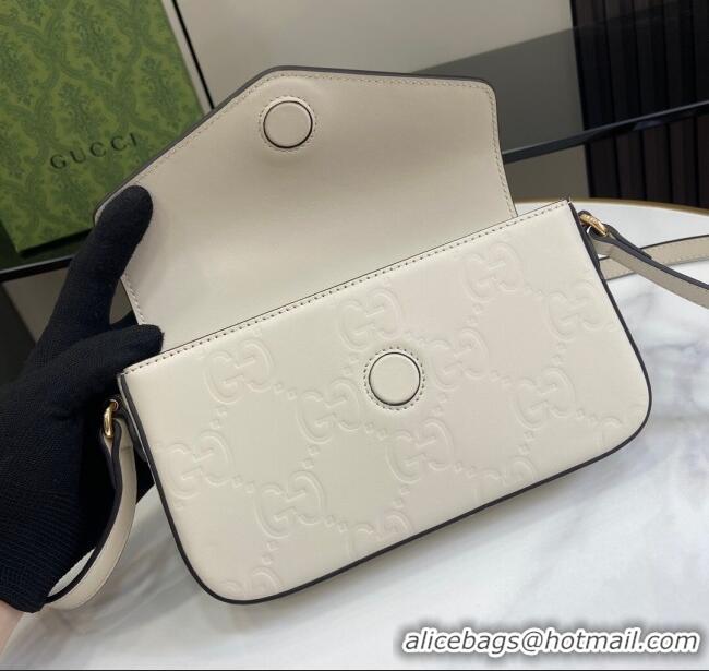 Well Crafted Gucci GG Leather Super Mini Shoulder Bag 772794 White/Black 2024
