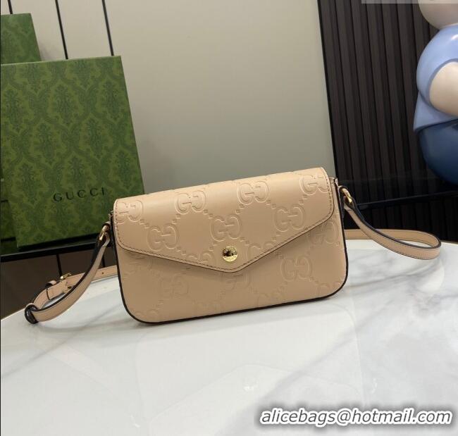 ​Popular Style Gucci GG Leather Super Mini Shoulder Bag 772794 Apricot/Black 2024