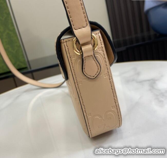 ​Popular Style Gucci GG Leather Super Mini Shoulder Bag 772794 Apricot/Black 2024
