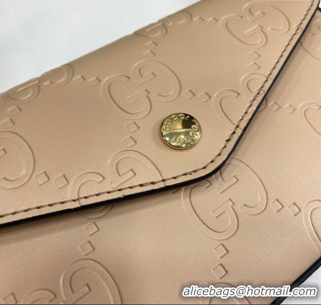 ​Popular Style Gucci GG Leather Super Mini Shoulder Bag 772794 Apricot/Black 2024