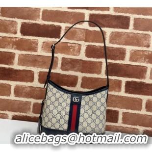 Luxury Cheap Gucci Ophidia GG Canvas Small Shoulder Bag 781402 Blue 2024