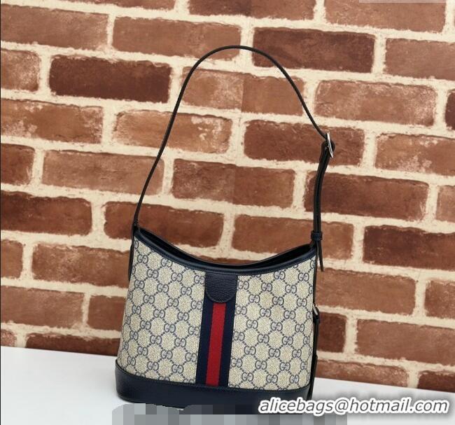 Luxury Cheap Gucci Ophidia GG Canvas Small Shoulder Bag 781402 Blue 2024
