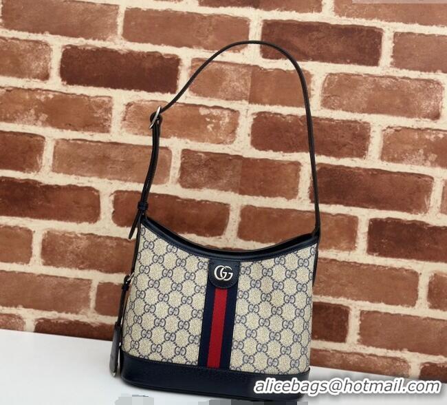 Luxury Cheap Gucci Ophidia GG Canvas Small Shoulder Bag 781402 Blue 2024