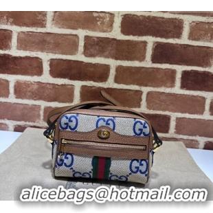 Promotional Gucci Ophidia Maxi GG Canvas Mini Bag 517350 Blue 2024