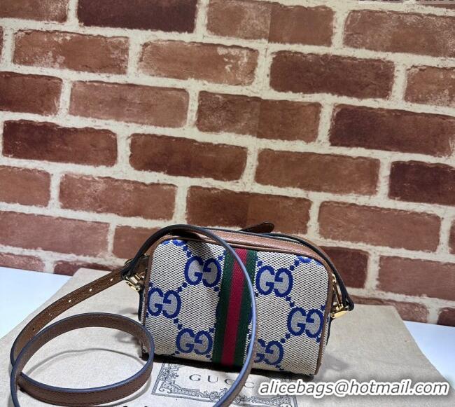Promotional Gucci Ophidia Maxi GG Canvas Mini Bag 517350 Blue 2024