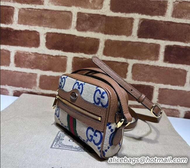 Promotional Gucci Ophidia Maxi GG Canvas Mini Bag 517350 Blue 2024