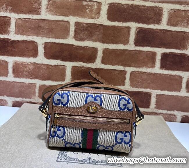 Promotional Gucci Ophidia Maxi GG Canvas Mini Bag 517350 Blue 2024