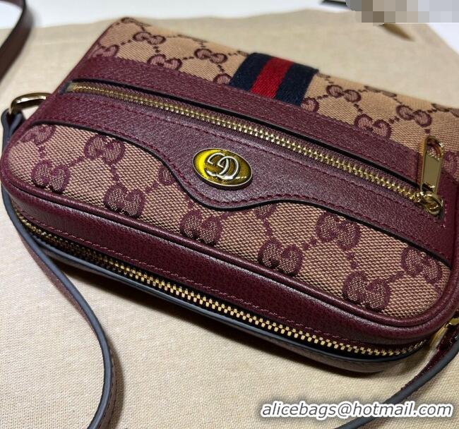 Buy Inexpensive Gucci Ophidia GG Canvas Mini Bag 517350 Burgundy 2024