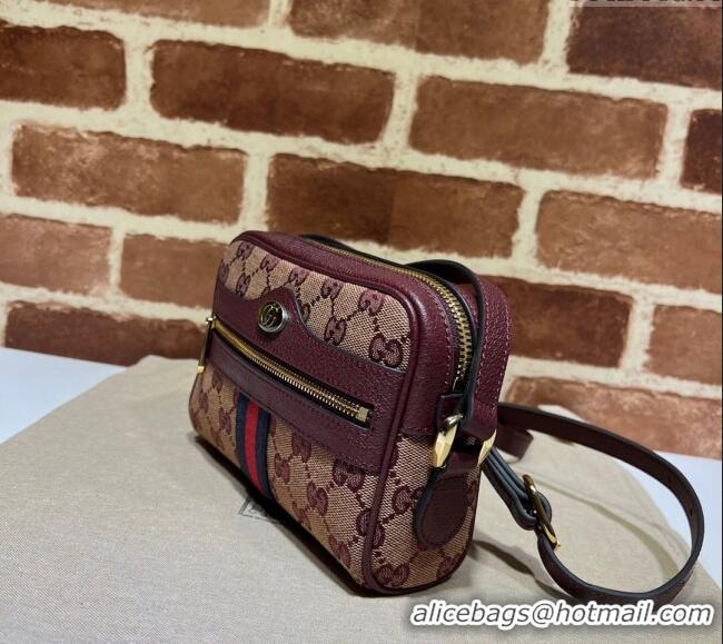 Buy Inexpensive Gucci Ophidia GG Canvas Mini Bag 517350 Burgundy 2024