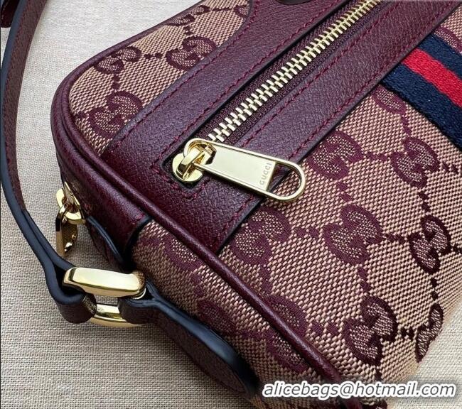 Buy Inexpensive Gucci Ophidia GG Canvas Mini Bag 517350 Burgundy 2024