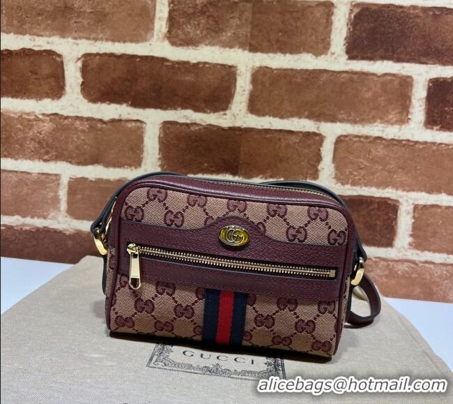 Buy Inexpensive Gucci Ophidia GG Canvas Mini Bag 517350 Burgundy 2024