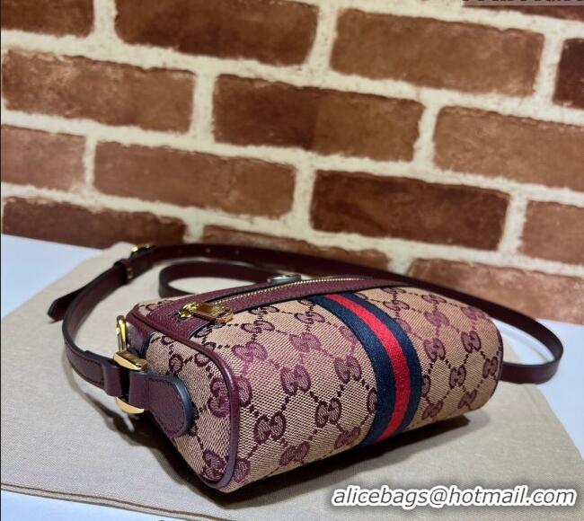 Buy Inexpensive Gucci Ophidia GG Canvas Mini Bag 517350 Burgundy 2024