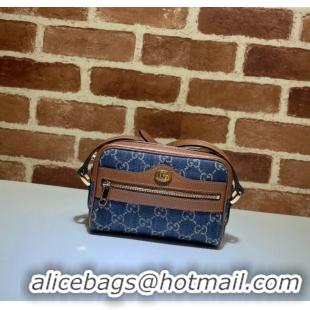 Famous Brand Gucci Ophidia GG Denim Mini Bag 517350 Blue 2024