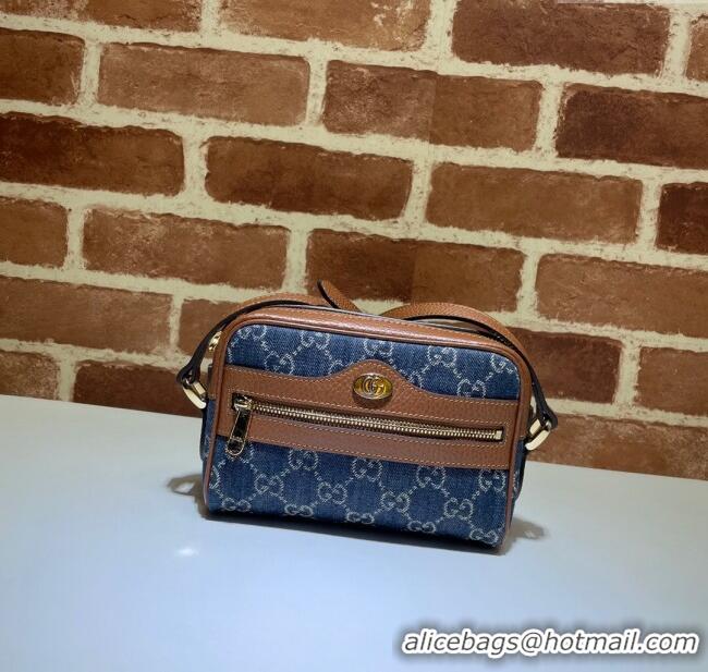 Famous Brand Gucci Ophidia GG Denim Mini Bag 517350 Blue 2024