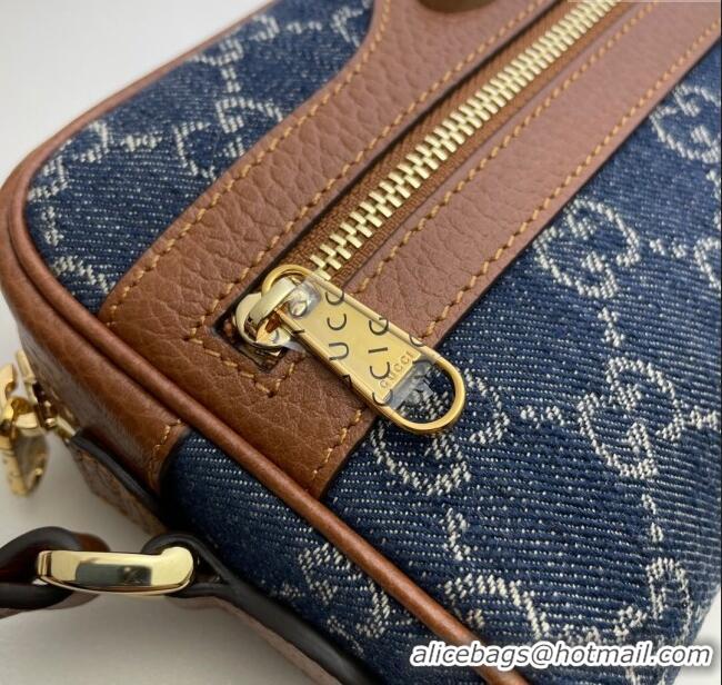 Famous Brand Gucci Ophidia GG Denim Mini Bag 517350 Blue 2024