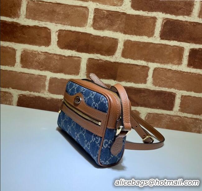 Famous Brand Gucci Ophidia GG Denim Mini Bag 517350 Blue 2024
