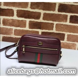 Good Product Gucci Ophidia Leather Mini Bag 517350 Burgundy 2024