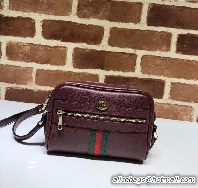 Good Product Gucci Ophidia Leather Mini Bag 517350 Burgundy 2024