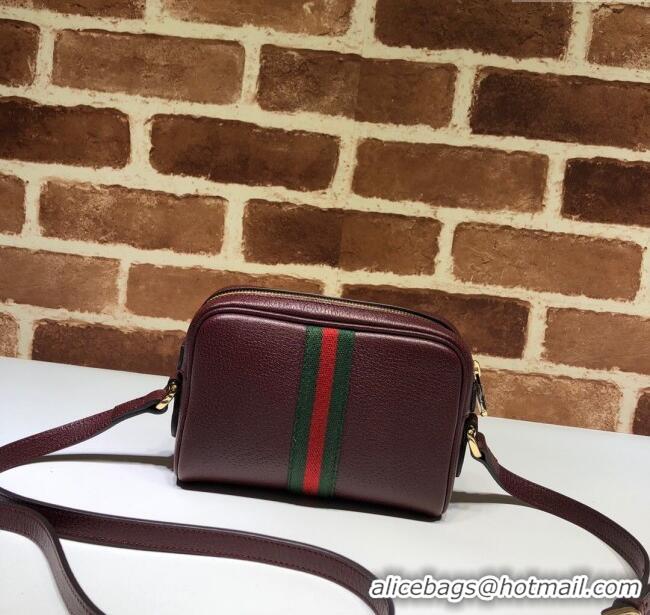 Good Product Gucci Ophidia Leather Mini Bag 517350 Burgundy 2024