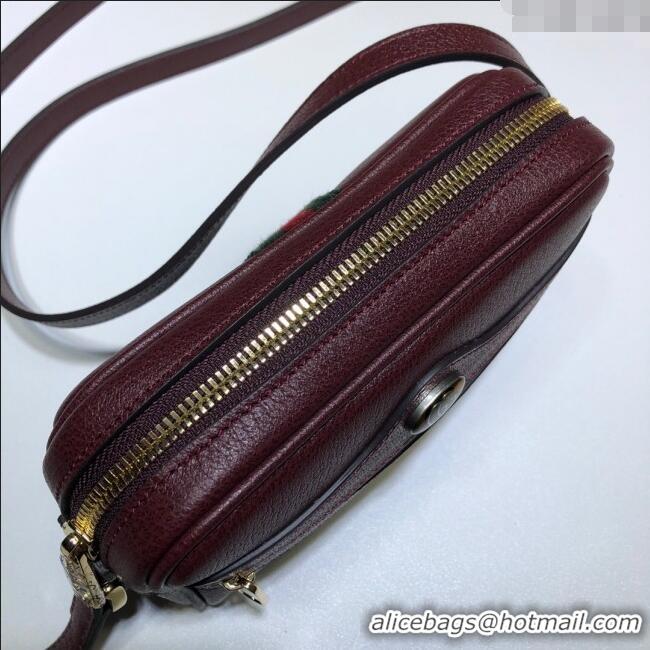 Good Product Gucci Ophidia Leather Mini Bag 517350 Burgundy 2024