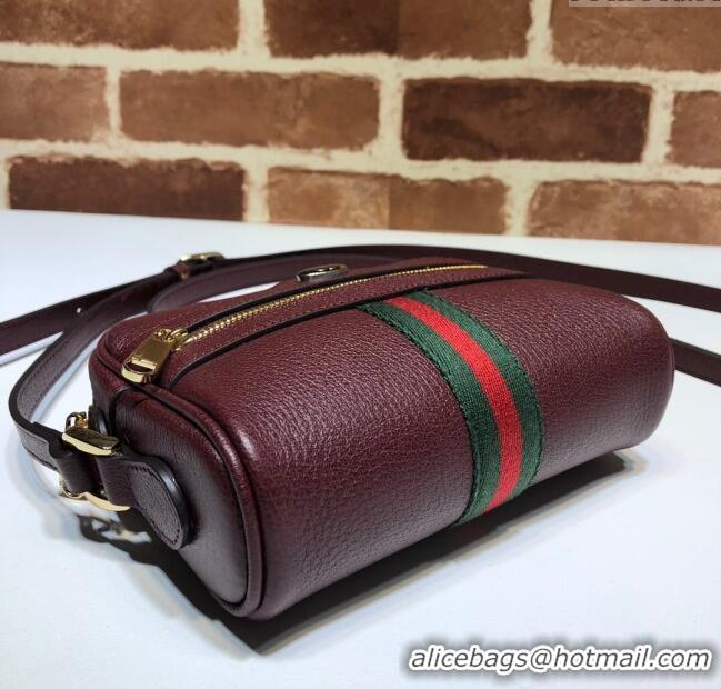Good Product Gucci Ophidia Leather Mini Bag 517350 Burgundy 2024