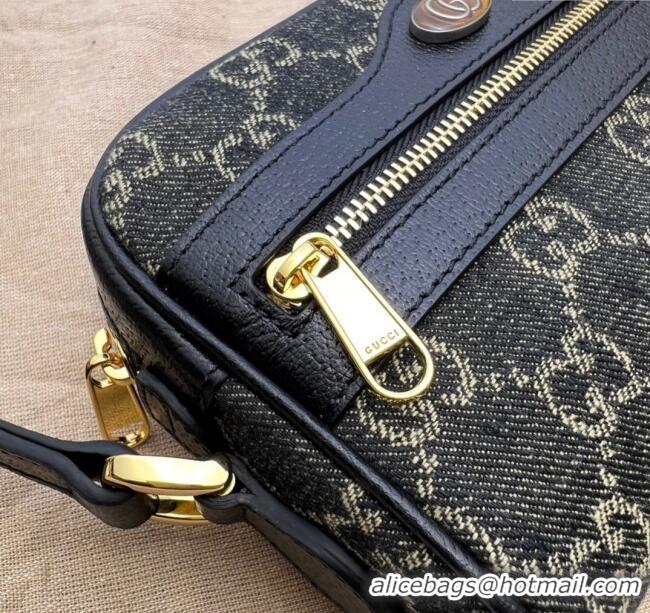 Top Grade Gucci Ophidia GG Denim Mini Bag 517350 Black 2024