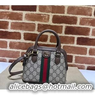 Top Grade Gucci Ophidia GG Canvas Mini Top handle Bag 772216 Brown 2024