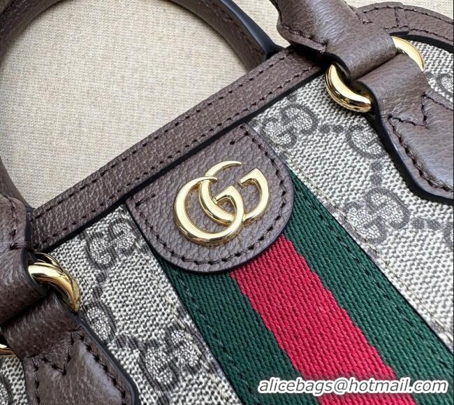 Top Grade Gucci Ophidia GG Canvas Mini Top handle Bag 772216 Brown 2024