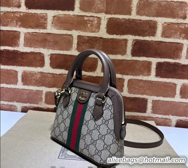 Top Grade Gucci Ophidia GG Canvas Mini Top handle Bag 772216 Brown 2024
