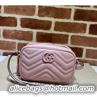 Luxury Discount Gucci GG Marmont Chevron Leather Mini Shoulder Bag 634936 All Pink 2024
