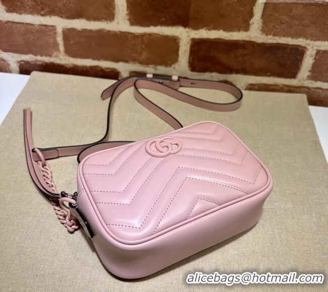 Luxury Discount Gucci GG Marmont Chevron Leather Mini Shoulder Bag 634936 All Pink 2024