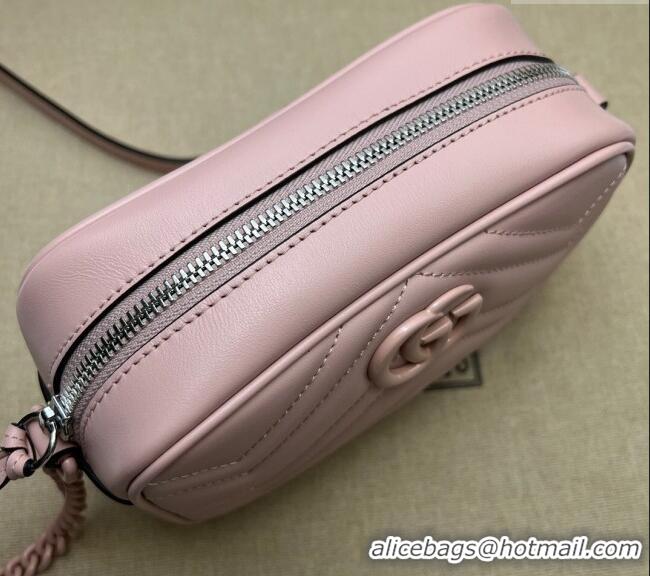 Luxury Discount Gucci GG Marmont Chevron Leather Mini Shoulder Bag 634936 All Pink 2024