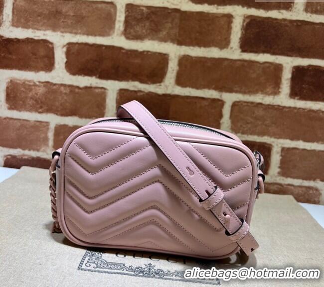 Luxury Discount Gucci GG Marmont Chevron Leather Mini Shoulder Bag 634936 All Pink 2024