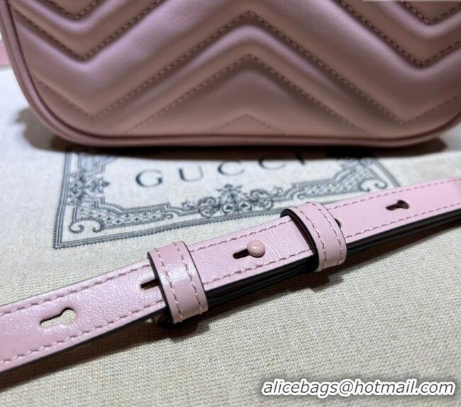 Luxury Discount Gucci GG Marmont Chevron Leather Mini Shoulder Bag 634936 All Pink 2024