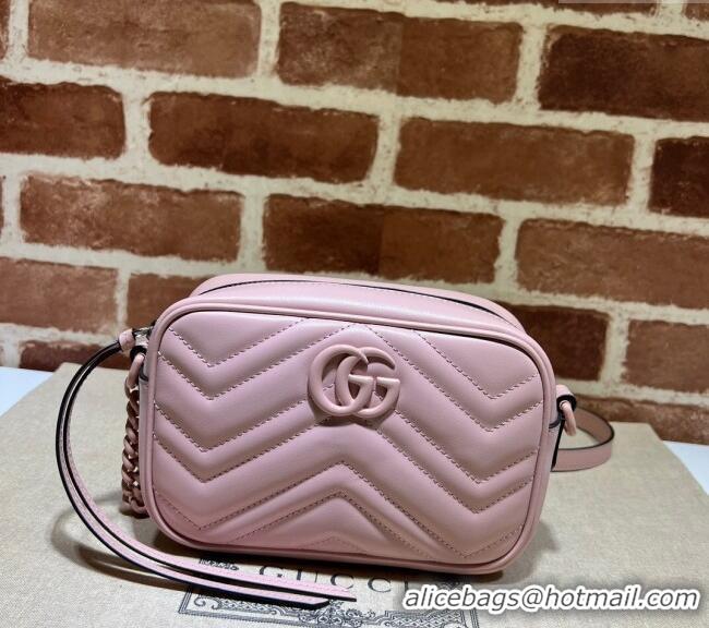 Luxury Discount Gucci GG Marmont Chevron Leather Mini Shoulder Bag 634936 All Pink 2024