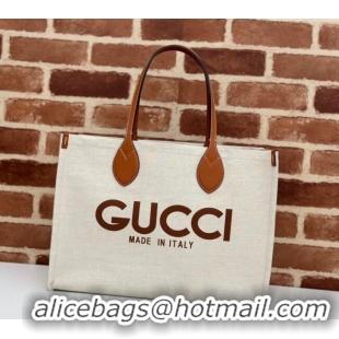 Best Price Gucci Canvas Medium Tote bag with Gucci Print 772176 Beige/Brown 2024