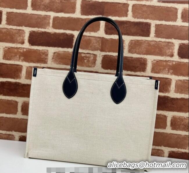 Big Discount Gucci Canvas Medium Tote bag with Gucci Print 772176 Beige/Blue 2024
