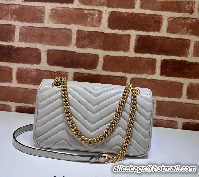 Top Grade Gucci GG Marmont Matelasse Leather Small Shoulder Bag 443497 Light Grey 2024