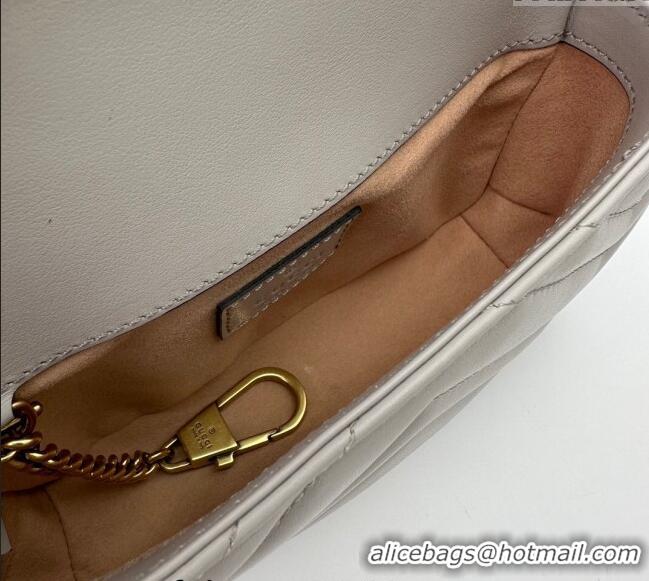 Top Grade Gucci GG Marmont Matelasse Leather Super Mini Bag ‎476433 Light Grey 2024