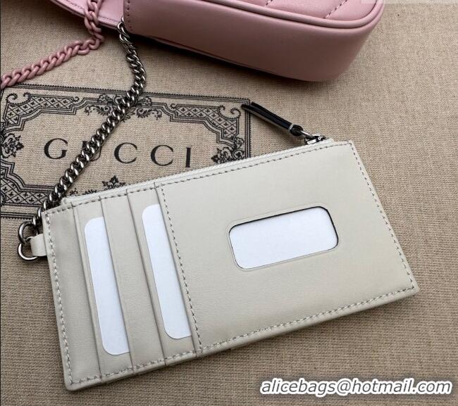 Top Grade Gucci GG Marmont Leather Mini Bag 751526 Pink/White 2024