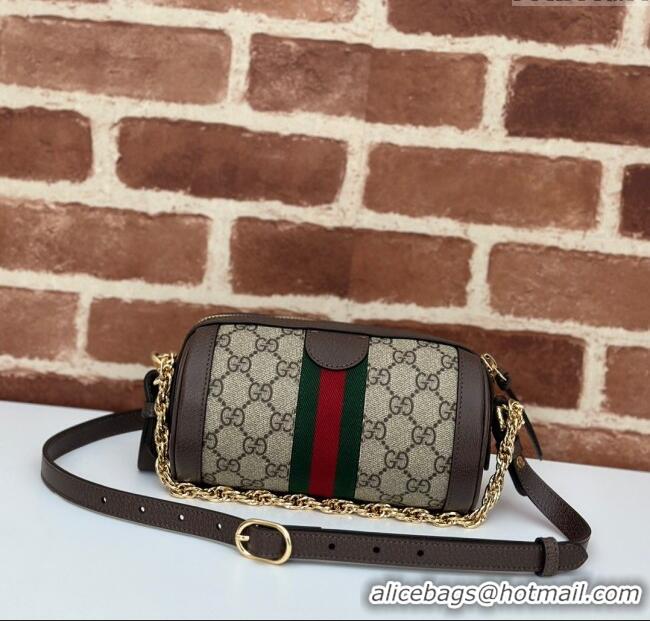 Top Grade Gucci Ophidia GG Canvas Round Mini Shoulder Bag 795208 Brown 2024