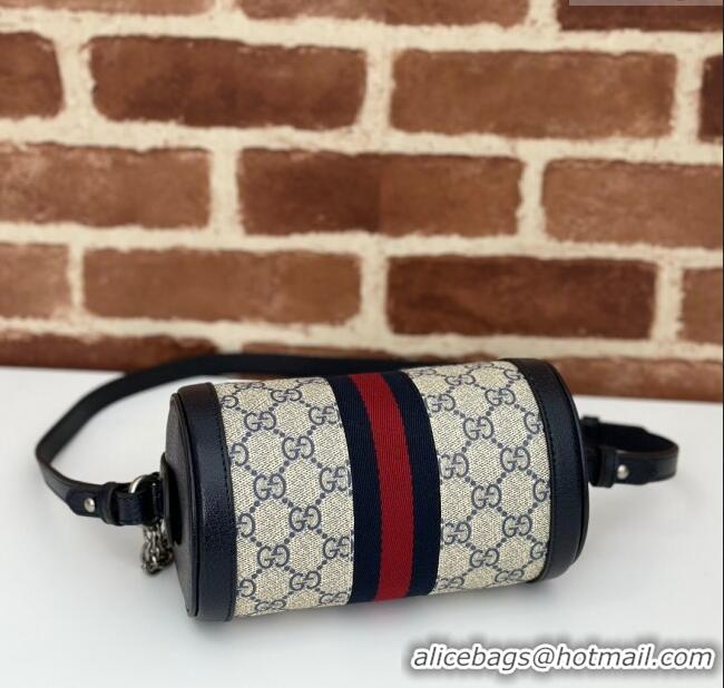 Top Quality Gucci Ophidia GG Canvas Round Mini Shoulder Bag 795208 Blue 2024