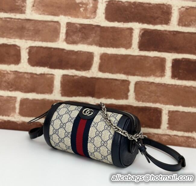 Top Quality Gucci Ophidia GG Canvas Round Mini Shoulder Bag 795208 Blue 2024