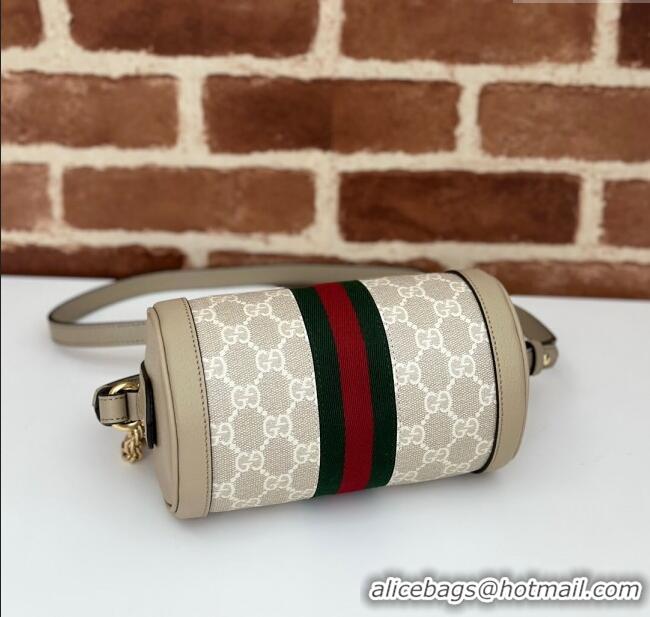 Top Grade Gucci Ophidia GG Canvas Round Mini Shoulder Bag 795208 Beige 2024