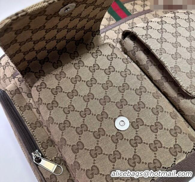Top Quality Gucci Original GG Canvas Diaper bag 768116 Beige 2024