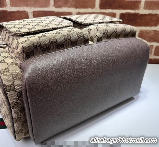 Top Quality Gucci Original GG Canvas Diaper bag 768116 Beige 2024